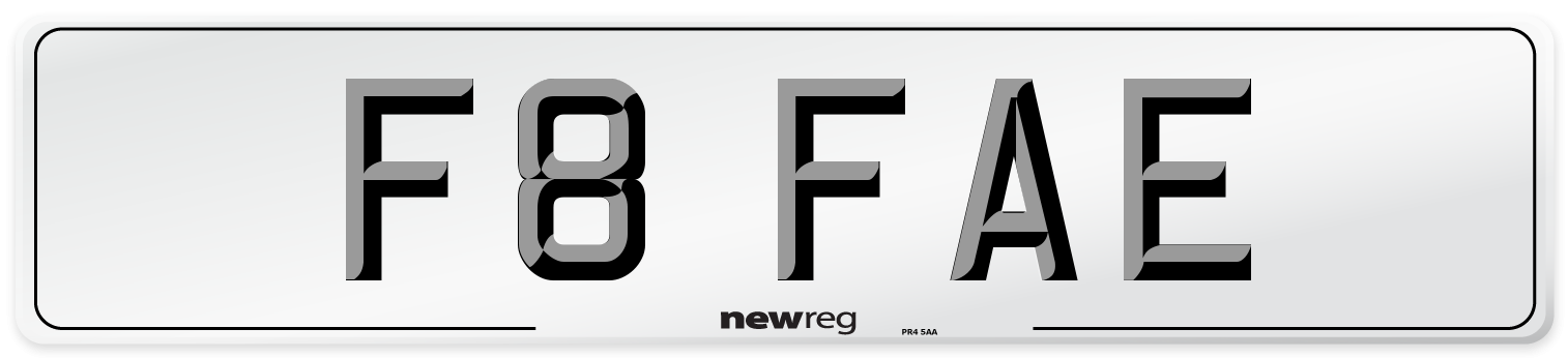 F8 FAE Number Plate from New Reg